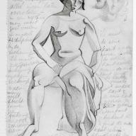 <strong>Studie met tekst</strong> – 1926 – potlood op papier – 32.5 x 23.5 cm – Museum de Fundatie, Zwolle en Heino/Wijhe