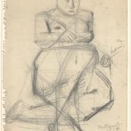 <strong>Modeltekening</strong> - 1939 - potlood en papier - 42,6 x 26,8 cm - collectie Museum De Lakenhal, Leiden
